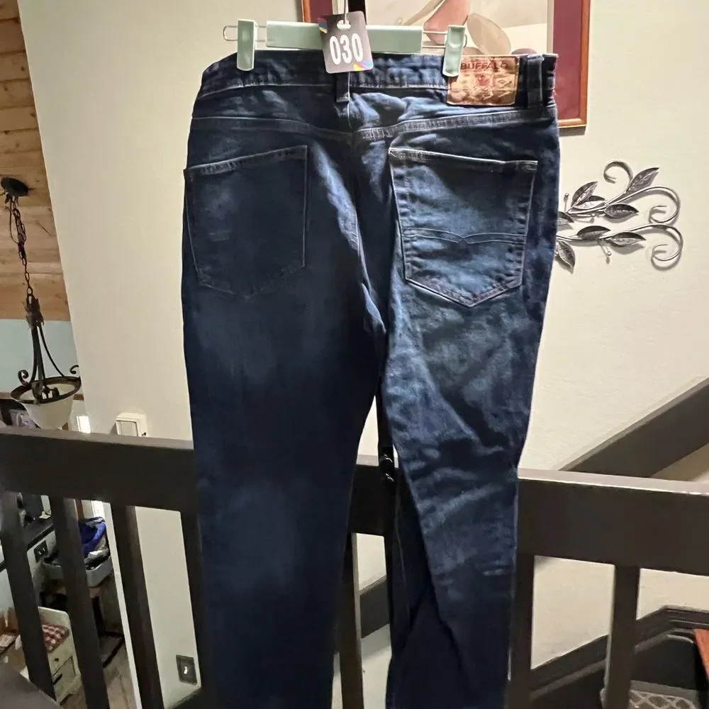 EUC Buffalo Authentic We Are Denim, Relaxed Tapered , Blue Jeans 34x 32  #JTB030